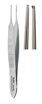 Miltex Miltex Tissue Forceps Graefe 2-3/4 Inch OR Grade Stainless Steel (German) NonSterile NonLocking Thumb Handle Straight 1 X 2 Teeth - 18-816