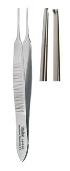 Miltex - Tissue Forceps Graefe 2-3/4 Inch Length OR Grade German Stainless Steel NonSterile NonLocking Thumb Handle Straight 1 X 2 Teeth - 18-816