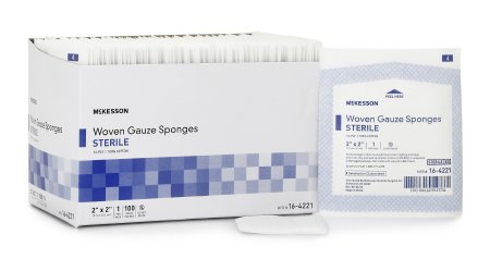 McKesson McKesson Gauze Sponge Cotton 12-Ply 2 X 2 Inch Square Sterile - 16-4221