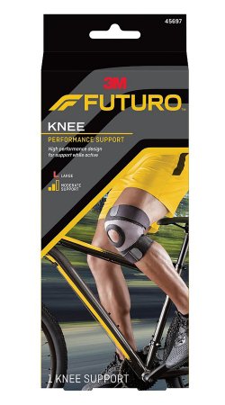 3M Futuro Sport Moisture Control - Knee Brace Large Pull-On / Hook and Loop Strap Closure 17 to 19 Inch Knee Circumference Left or Right Knee - 45697ENR