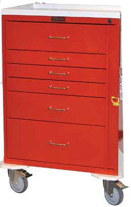 Classic Line - Emergency Cart Steel 48 X 22 X 48.25 Inch Red 23 X 17 Inch - 6411