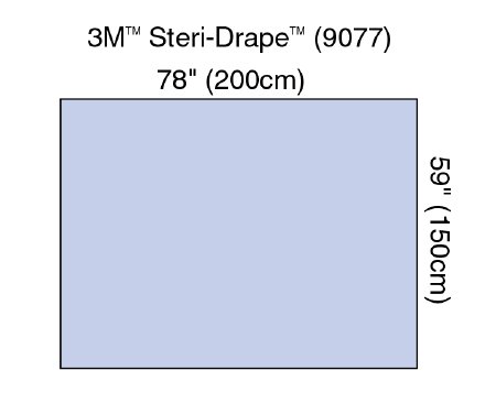 3M Steri-Drape General Purpose Drape Drape Sheet / Back Table Cover 59 W X 78 L Inch Sterile - 9077