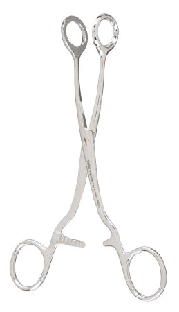 Miltex Miltex Hemostatic Forceps Collin-Judd-DeMartel 6 Inch OR Grade Stainless Steel (German) NonSterile Ratchet Lock Finger Ring Handle Straight Serrated Fenestrated Oval Tips - 18295