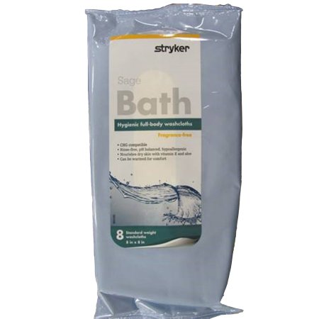 Sage Bath - Rinse-Free Bath Wipe Soft Pack Purified Water / Methylpropanediol / Glycerin / Aloe Unscented 8 Count - 7989