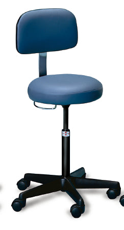 Hausmann Industries Exam Stool Backrest Pneumatic Height Adjustment 5 Casters Burgundy - 2123-700