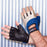 Patterson Medical Supply Rolyan Workhard Impact Glove Half Finger X-Large Black / Blue / Gray Left Hand - A995131