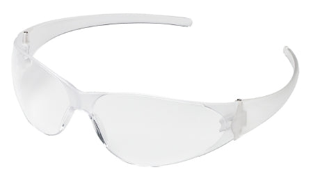MCR Safety Checkmate Safety Glasses Flexible Bayonet Temple Clear Tint Polycarbonate Lens Clear Frame Over Ear One Size Fits Most - CK100