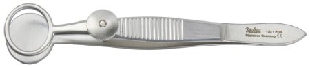 Miltex - Chalazion Forceps Francis 3-3/4 Inch Length OR Grade German Stainless Steel NonSterile NonLocking Thumb Handle Straight Serrated Tip - 18-1208