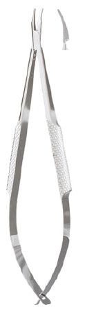 Integra Lifesciences - Needle Holder 5-1/8 Inch Length Curved Smooth Delicate Tapered Jaws Solid Round Handle - 18-1840