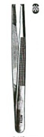 Miltex Miltex Tissue Forceps Bonney 7 Inch OR Grade Stainless Steel (German) NonSterile NonLocking Thumb Handle Straight Serrated Tips w/2 X 3 Teeth - 6-150