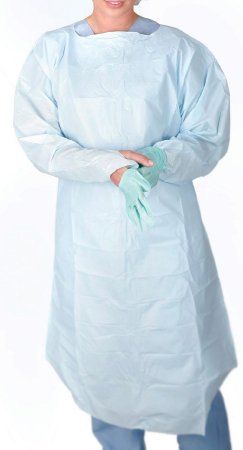 Medline - Protective Procedure Gown One Size Fits Most Blue NonSterile Not Rated Disposable - CRI5000