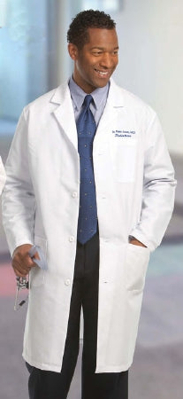 Fashion Seal Uniforms Lab Coat White Size 38 Long Sleeves Knee Length - 481-SZ38