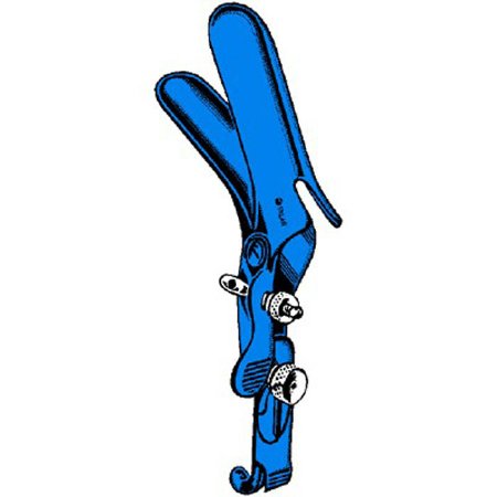 Sklar Sklar Blue Electrosurgical Vaginal Speculum Graves NonSterile Premium OR Grade Coated Stainless Steel Medium Side Open Angled Up 45° with PSE Tube Reusable Without Light Source Capability - 91-5162