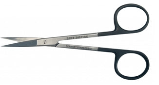 HerMann - Iris Scissors 4 Inch Length Surgical Grade Stainless Steel Finger Ring Handle Curved Sharp Tip / Sharp Tip - H-511