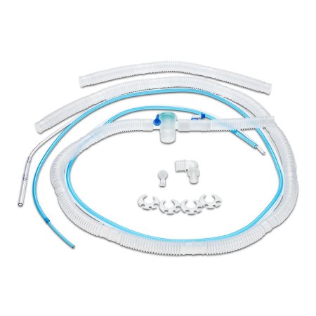 Medline - Ventilator Circuit Corrugated Tube 66 Inch Tube Single Limb Adult Without Bag Single Patient Use - HUD1696