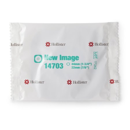 New Image FlexTend - Ostomy Barrier New Image Flextend Precut, Extended Wear Adhesive Tape 44 mm Flange Green Code System Hydrocolloid 7/8 Inch Opening - 14703