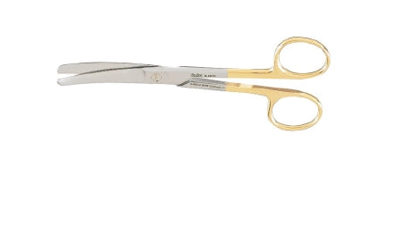 Miltex Miltex Carb-N-Sert Operating Scissors 5-1/2 Inch Length Surgical Grade Stainless Steel / Tungsten Carbide NonSterile Finger Ring Handle Curved Blade Blunt/Blunt - 5-56TC