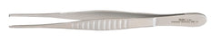 Miltex Tissue Forceps 6 Inch Surgical Grade Stainless Steel NonSterile NonLocking Thumb Handle Straight Serrated Tips w/2 X 3 Teeth - 35217