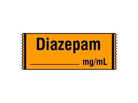 Shamrock Scientific Pre-Printed Label Anesthesia Label DIAZEPAM / _____ mg / mL Orange 1/2 X 500 Inch - SA-210