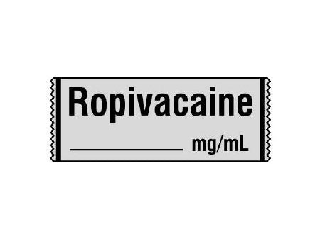 Shamrock Scientific Pre-Printed Label Anesthesia Label ROPIVACAINE / _____ mg / mL Gray 1/2 X 500 Inch - SA-308