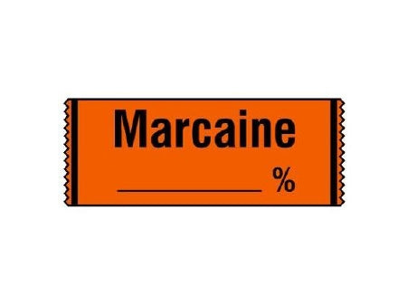 Shamrock Scientific Pre-Printed Label Anesthesia Label MARCAINE / _____ % Copper 1/2 X 500 Inch - SA-38