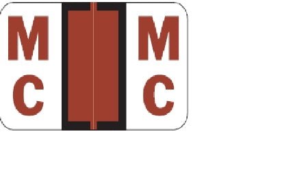 Wilmer Barkley Pre-Printed Label Chart Tab Mc Mc Black / Brown / White 15/16 X 1-5/8 Inch - W-5123-MC