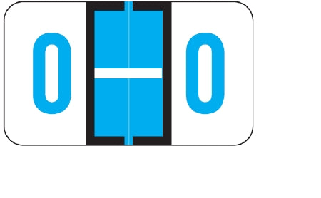 Wilmer Barkley Pre-Printed Label Chart Tab O | O Black / Blue / White 15/16 X 1-5/8 Inch - W-5126-OB