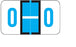 Wilmer Barkley Pre-Printed Label Chart Tab O | O Black / Blue / White 15/16 X 1-5/8 Inch - W-5126-OB