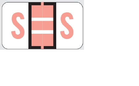 Wilmer Barkley Pre-Printed Label Chart Tab S | S Black / Salmon / White 15/16 X 1-5/8 Inch - W-5131-S