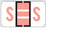 Wilmer Barkley Pre-Printed Label Chart Tab S | S Black / Salmon / White 15/16 X 1-5/8 Inch - W-5131-S