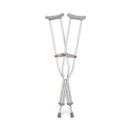 Red Dot - Underarm Crutches Aluminum Frame Child 200 lbs. Weight Capacity Push Button Adjustment - Medline - G92-214-8