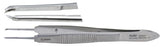 Miltex Miltex Suture Forceps Castroviejo 4 Inch OR Grade Stainless Steel (German) NonSterile NonLocking Thumb Handle Straight Serrated Tips w/1 X 2 Teeth - 18-955