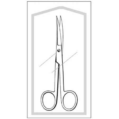 Sklar Econo Operating Scissors 5-1/2 Inch Length Floor Grade Stainless Steel Sterile Finger Ring Handle Curved Sharp/Sharp - 96-2527