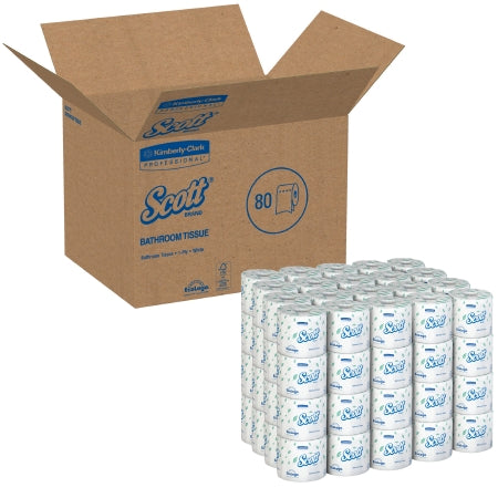 Kimberly Clark Scott Toilet Tissue White 1-Ply Standard Size Cored Roll 1210 Sheets 4 X 4.1 Inch - 5102