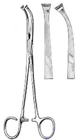 Miltex Miltex Grasping Forceps Colver 7-1/2 Inch OR Grade Stainless Steel (German) NonSterile Ratchet Lock Finger Ring Handle Straight - 22-556