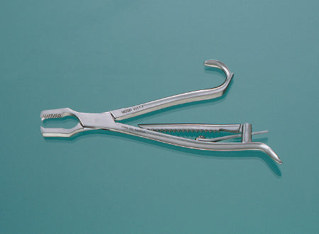 Miltex Forceps Kern 9-1/2 Inch Surgical Grade Stainless Steel NonSterile Ratchet Lock Straight Serrated Tip - 27-4