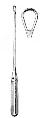 Miltex - Uterine Curette Thomas 11 Inch Length Hollow Handle with Grooves Size 4 Tip Blunt Loop Tip - 30-1225-4