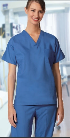 Fashion Seal Uniforms - Scrub Shirt X-Large Navy Blue 1 Pocket Short Set-In Sleeve Unisex - 6785-XL
