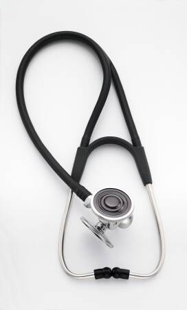 Welch Allyn Harvey DLX Cardiology Stethoscope Black 1-Tube 17 Inch Tube Triple Head Chestpiece - 5079-321