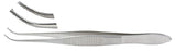 Miltex Miltex Tissue Forceps Iris 4 Inch OR Grade Stainless Steel (German) NonSterile NonLocking Thumb Handle Half Curved Serrated Tips w/1 X 2 Teeth - 18-788