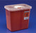 Cardinal SharpSafety Sharps Container Nestable 4-1/2 H X 4-3/4 D X 4-3/4 W Inch 0.5 Gallon Red Base / White Lid Vertical Entry Rotor Lid - 8920SA