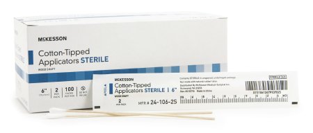 McKesson McKesson Swabstick Cotton Tip Wood Shaft 6 Inch Sterile 2 Pack - 24-106-2S