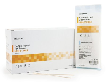 McKesson McKesson Swabstick Cotton Tip Wood Shaft 6 Inch NonSterile - 24-106
