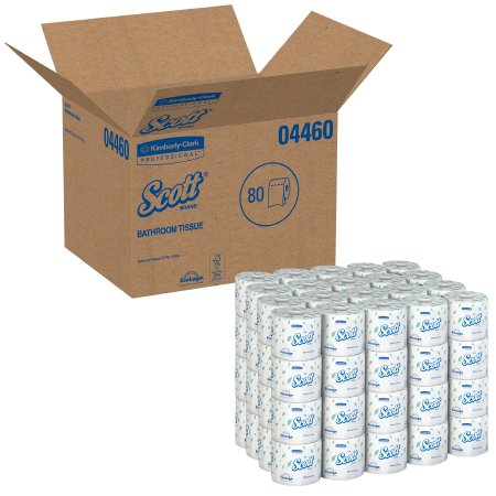 Kimberly Clark Scott Toilet Tissue White 2-Ply Standard Size Cored Roll 550 Sheets 4 X 4.1 Inch - 4460