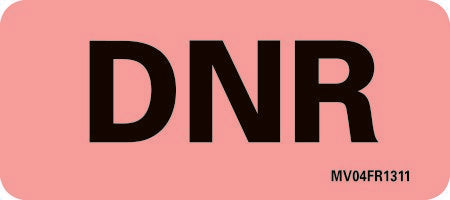 MedVision - Pre-Printed Label Advisory Label Fluorescent Red Paper DNR Black Safety and Instructional 1X 2-1/4 Inch - MV04FR1311
