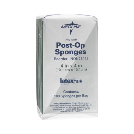 Medline - Nonwoven Sponge Nonwoven Cellulose 4 X 4 Inch Square NonSterile - NON25442