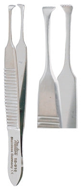 Miltex - Tissue Forceps Harmon 3 Inch Length OR Grade German Stainless Steel NonSterile NonLocking Thumb Handle Straight 4 X 5 Teeth, Serrated Tip - 18-916