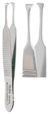 Miltex Miltex Tissue Forceps Harmon 3 Inch OR Grade Stainless Steel (German) NonSterile NonLocking Thumb Handle Straight 4 X 5 Teeth, Serrated Tip - 18-916