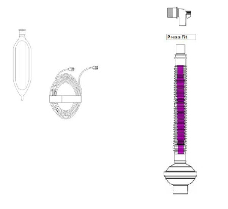 Ambu Universal Flex2 Breathing Circuit Kit Expandable Tube 72 Inch Tube Single Limb 3 Liter Bag - DF370-6121Z