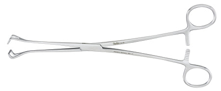 Miltex Miltex Tissue Forceps Babcock 9-1/2 Inch OR Grade Stainless Steel (German) NonSterile Ratchet Lock Finger Ring Handle Straight 15 mm Wide Fenestrated Triangular Jaws - 16-48